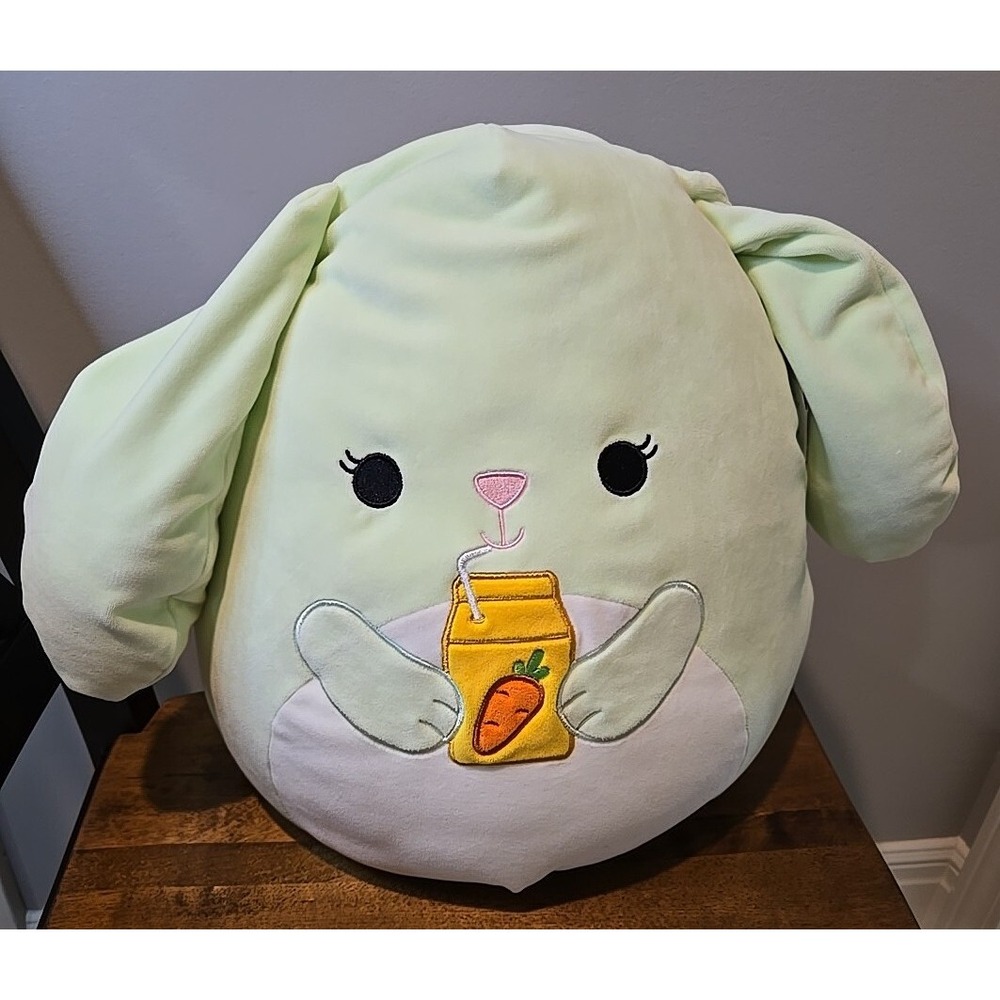 Squishmallows Hara Bunny Carrot Juice 14" Stuffed Animal Plush Toy Kellytoy NEW